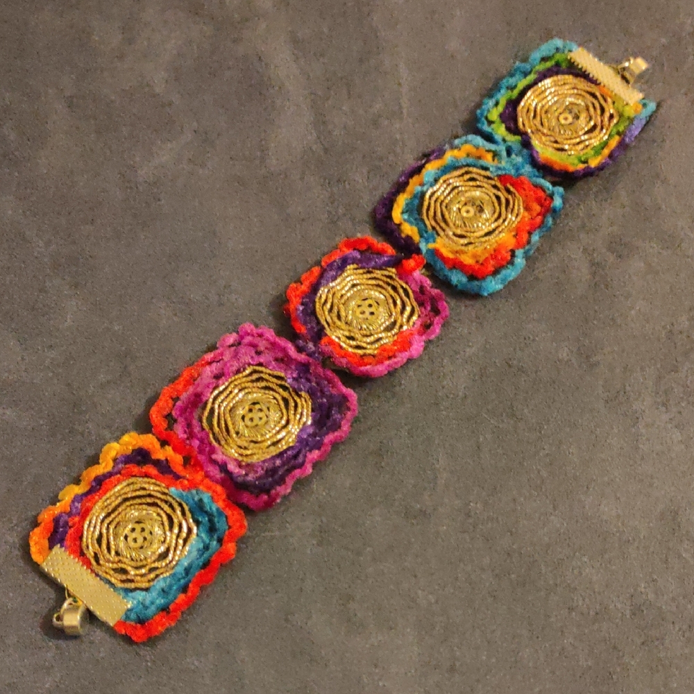 Embroidered Hippie Chic Trim Bracelet